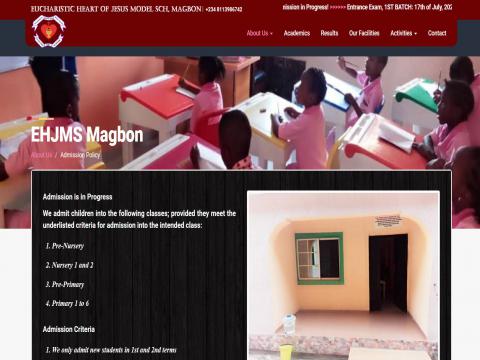 Eucharistic Heart of Jesus Model School Magbon website image